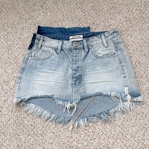 One Teaspoon Deconstructed Denim Skirt Size 22